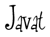 The image is of the word Javat stylized in a cursive script.