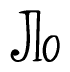 The image is a stylized text or script that reads 'Jlo' in a cursive or calligraphic font.