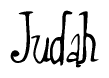 The image is a stylized text or script that reads 'Judah' in a cursive or calligraphic font.