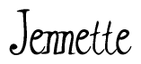 The image is of the word Jennette stylized in a cursive script.