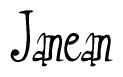 The image is a stylized text or script that reads 'Janean' in a cursive or calligraphic font.