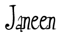 The image contains the word 'Janeen' written in a cursive, stylized font.