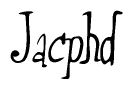 The image is a stylized text or script that reads 'Jacphd' in a cursive or calligraphic font.