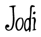 The image is a stylized text or script that reads 'Jodi' in a cursive or calligraphic font.