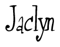 The image is of the word Jaclyn stylized in a cursive script.