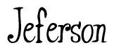 The image is of the word Jeferson stylized in a cursive script.