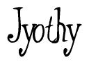 The image is a stylized text or script that reads 'Jyothy' in a cursive or calligraphic font.