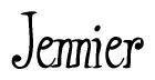 The image is of the word Jennier stylized in a cursive script.