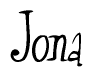 The image is a stylized text or script that reads 'Jona' in a cursive or calligraphic font.