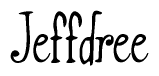 The image contains the word 'Jeffdree' written in a cursive, stylized font.
