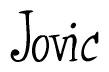 The image contains the word 'Jovic' written in a cursive, stylized font.