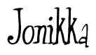 The image is of the word Jonikka stylized in a cursive script.