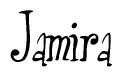 The image is a stylized text or script that reads 'Jamira' in a cursive or calligraphic font.