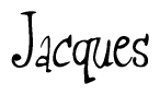 The image is of the word Jacques stylized in a cursive script.