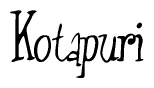 The image contains the word 'Kotapuri' written in a cursive, stylized font.