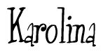 The image is a stylized text or script that reads 'Karolina' in a cursive or calligraphic font.