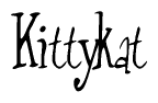 The image is a stylized text or script that reads 'Kittykat' in a cursive or calligraphic font.