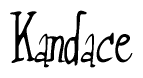 The image contains the word 'Kandace' written in a cursive, stylized font.