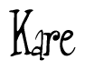 The image contains the word 'Kare' written in a cursive, stylized font.