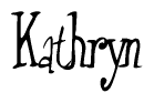 The image is a stylized text or script that reads 'Kathryn' in a cursive or calligraphic font.