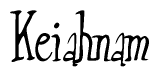 The image is of the word Keiahnam stylized in a cursive script.