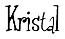 The image is of the word Kristal stylized in a cursive script.