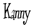 The image is of the word Kanny stylized in a cursive script.