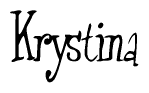 The image contains the word 'Krystina' written in a cursive, stylized font.