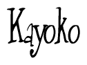 The image is a stylized text or script that reads 'Kayoko' in a cursive or calligraphic font.