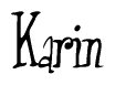 The image is a stylized text or script that reads 'Karin' in a cursive or calligraphic font.
