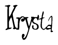 The image is a stylized text or script that reads 'Krysta' in a cursive or calligraphic font.