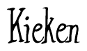   The image is of the word Kieken stylized in a cursive script. 