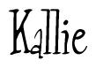 Cursive 'Kallie' Text