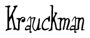 The image is a stylized text or script that reads 'Krauckman' in a cursive or calligraphic font.