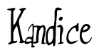 The image contains the word 'Kandice' written in a cursive, stylized font.