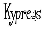 The image is of the word Kypreas stylized in a cursive script.