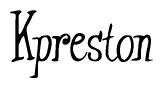 The image is a stylized text or script that reads 'Kpreston' in a cursive or calligraphic font.