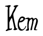 The image is a stylized text or script that reads 'Kem' in a cursive or calligraphic font.