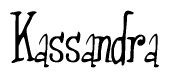 The image is of the word Kassandra stylized in a cursive script.