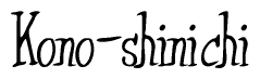 The image contains the word 'Kono-shinichi' written in a cursive, stylized font.