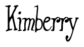 The image contains the word 'Kimberry' written in a cursive, stylized font.