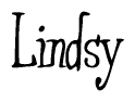 The image is of the word Lindsy stylized in a cursive script.