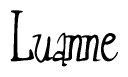 The image is of the word Luanne stylized in a cursive script.