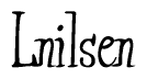 The image is a stylized text or script that reads 'Lnilsen' in a cursive or calligraphic font.