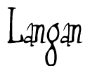 The image is of the word Langan stylized in a cursive script.