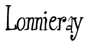 The image is a stylized text or script that reads 'Lonnieray' in a cursive or calligraphic font.