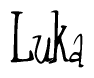 The image is a stylized text or script that reads 'Luka' in a cursive or calligraphic font.