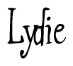 The image is a stylized text or script that reads 'Lydie' in a cursive or calligraphic font.