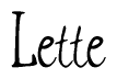 The image is of the word Lette stylized in a cursive script.