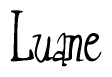 The image is of the word Luane stylized in a cursive script.